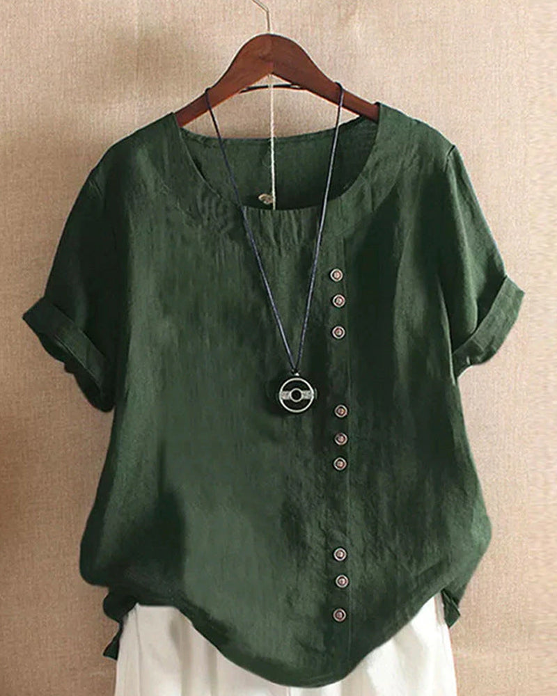 Women's Summer Button-Detail Casual Blouse