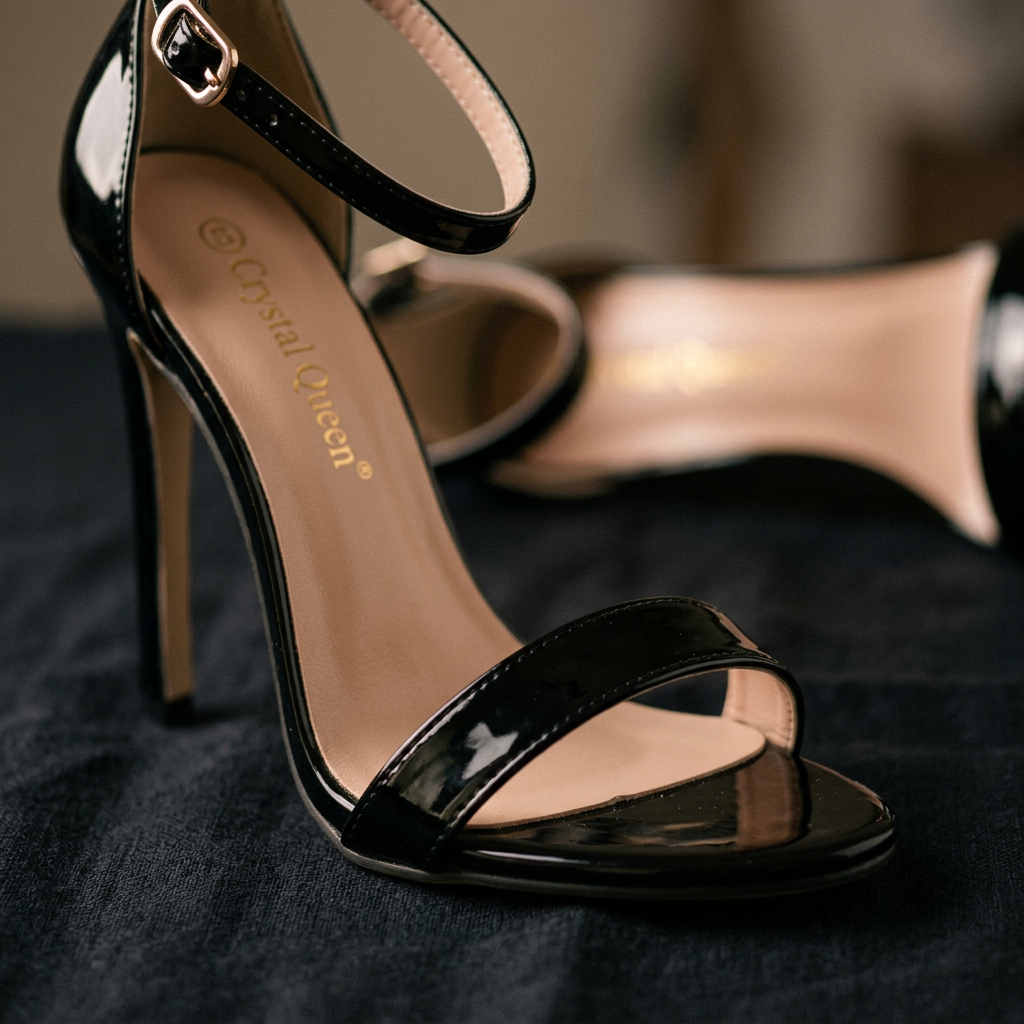Women's Spike Heel Dress Sandals With Ankle-Strap Closure