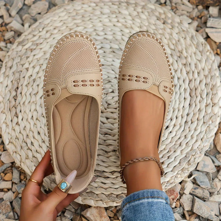 Ariella - Perforated Slip On Loafers