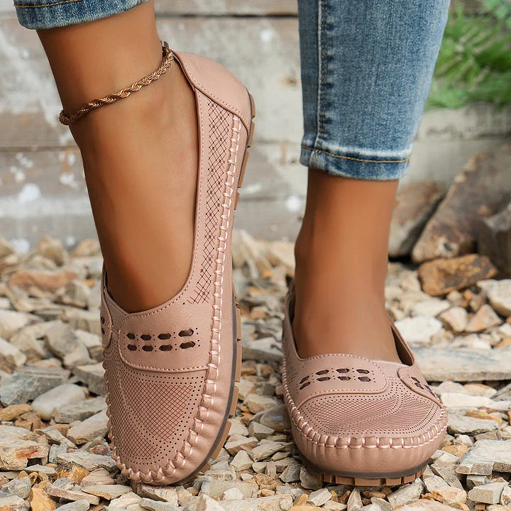 Ariella - Perforated Slip On Loafers