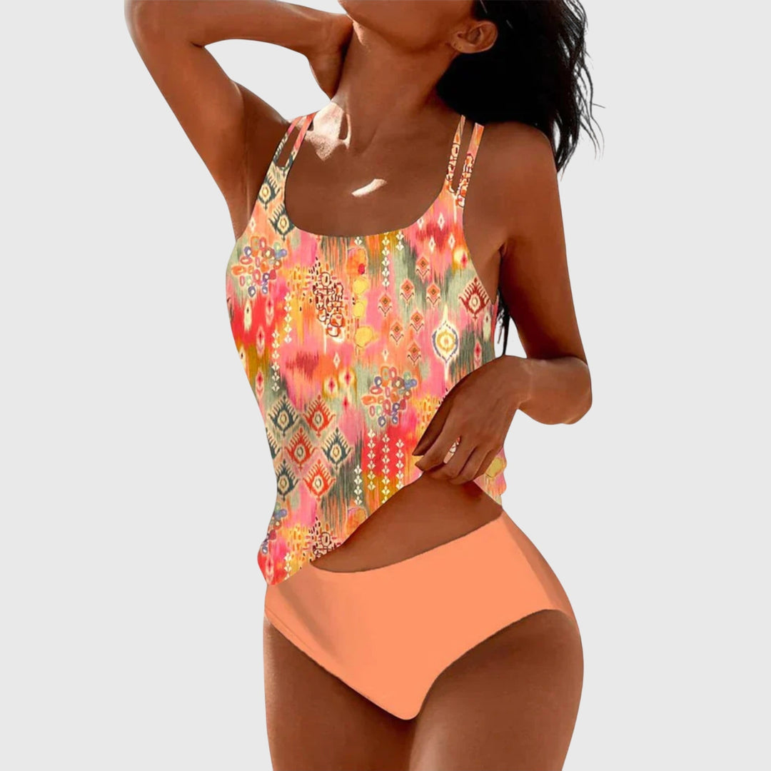 Women's Printed Strappy Tankini Swimsuit