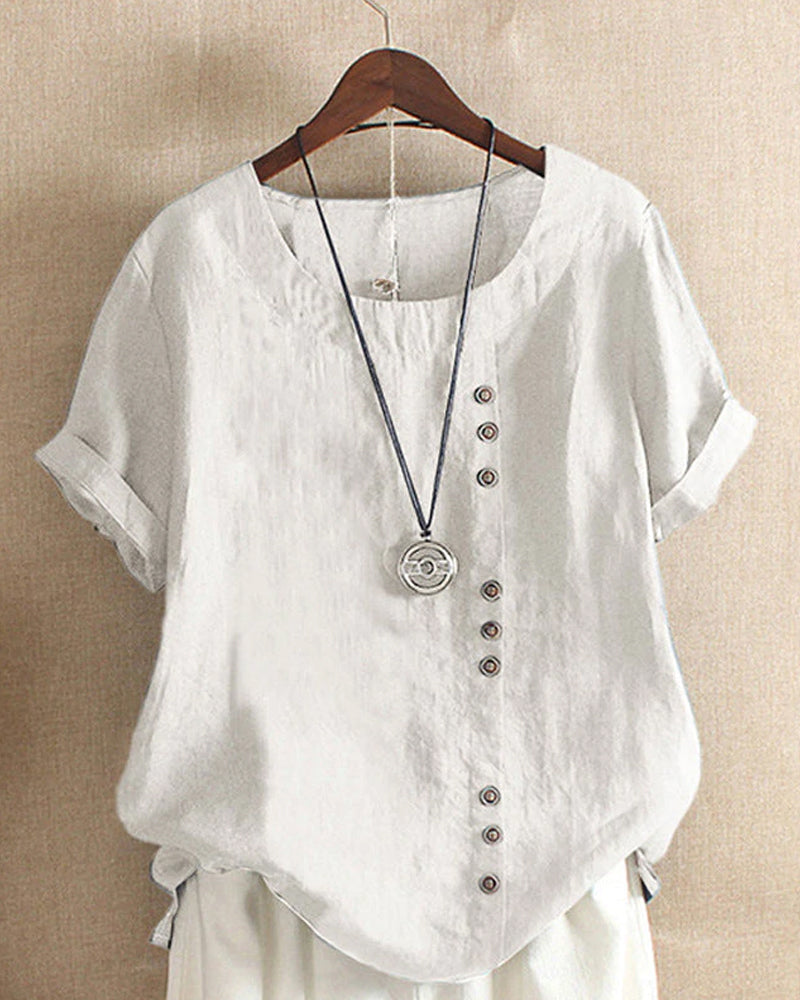 Women's Summer Button-Detail Casual Blouse