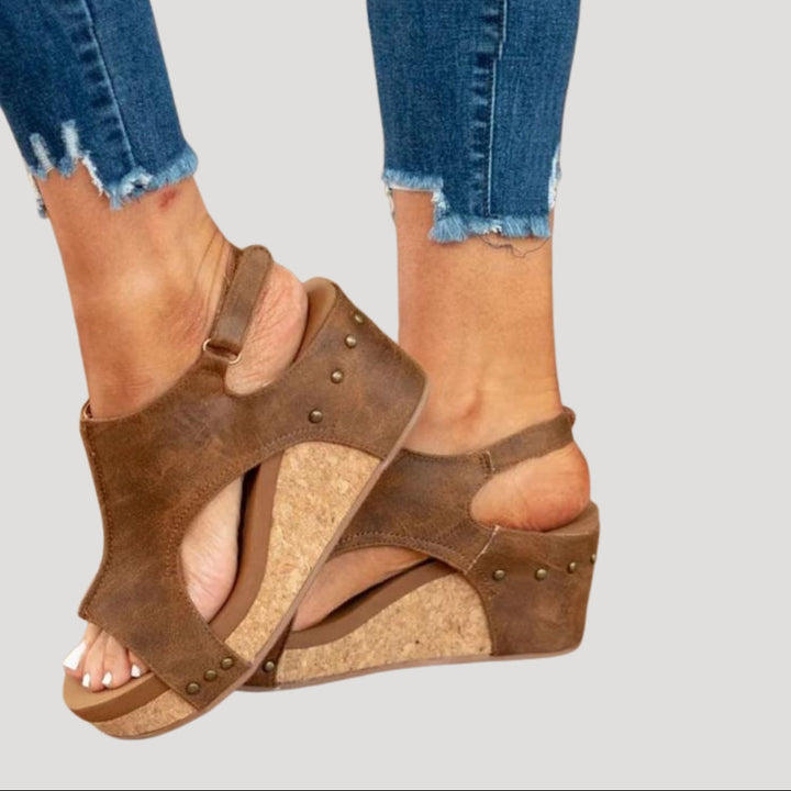 Women's Cork Platform Wedge Sandals