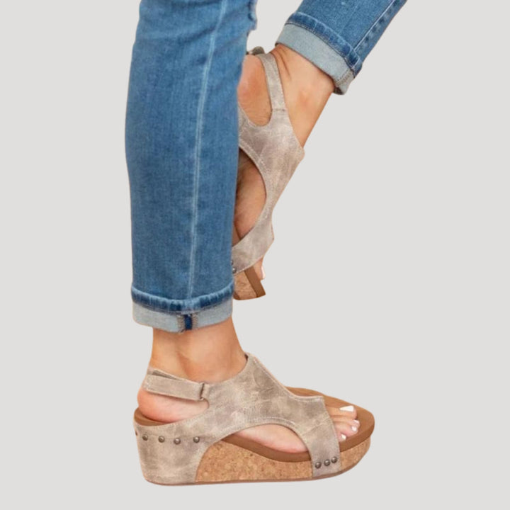 Women's Cork Platform Wedge Sandals