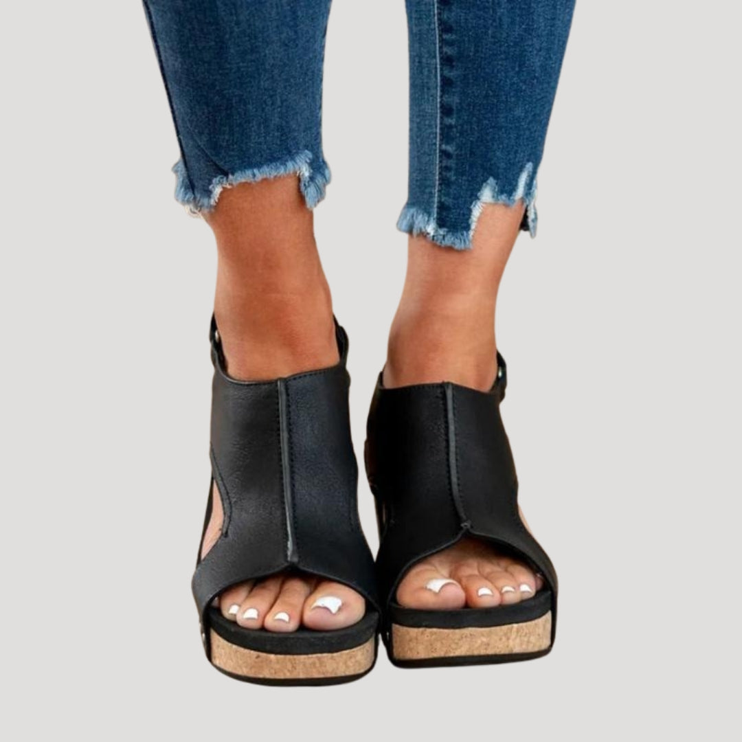 Women's Cork Platform Wedge Sandals
