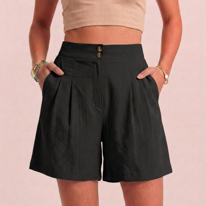Women's Relaxed Paperbag Waist Shorts With Tailored Side Pockets