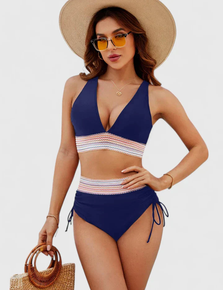 Women's High-Waisted Two-Piece Bikini Swimsuit Set