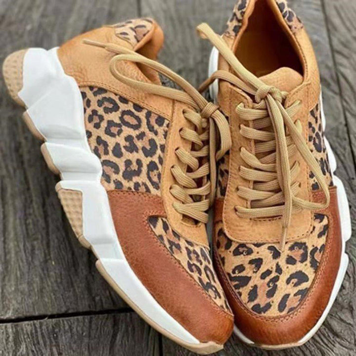 Tessa Women’s Leopard Print Lace-Up Sneakers