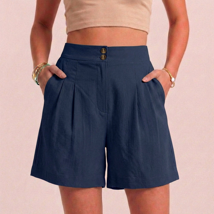 Women's Relaxed Paperbag Waist Shorts With Tailored Side Pockets