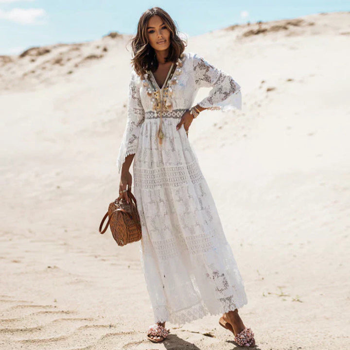 Women's Summer Bohemian Long-Sleeve Maxi Dress