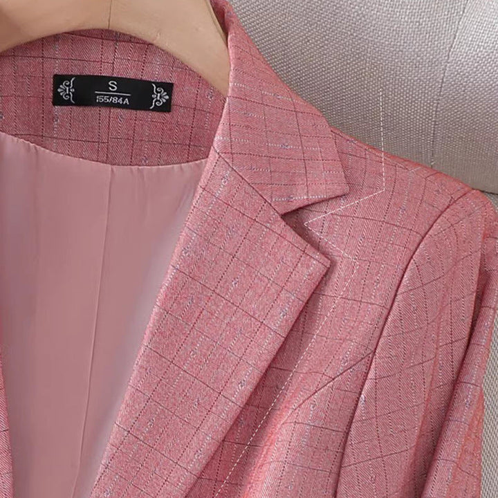 Women's Grid Pattern Blazer