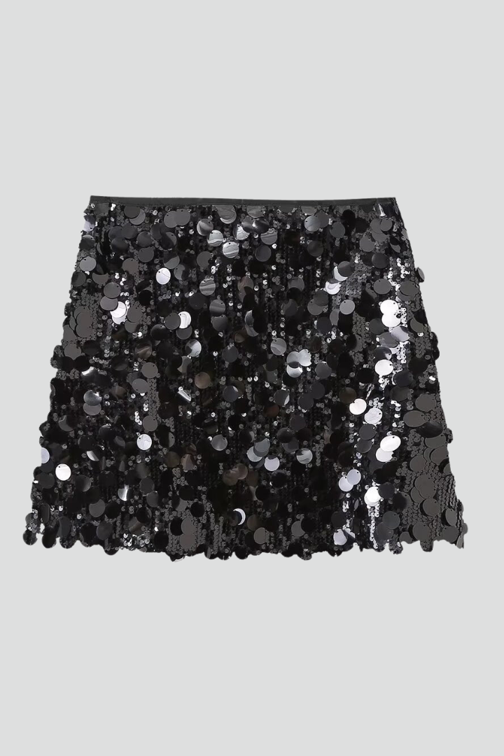Madison Women's Fitted Sequin Mini Skirt With Sparkle