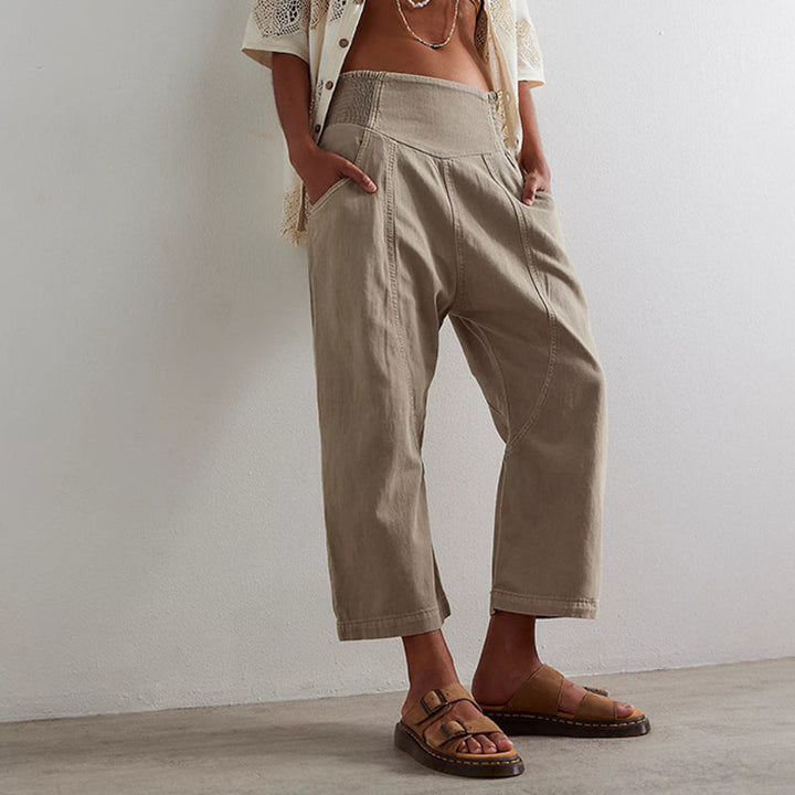 Women's Wide-Waistband Cropped Pants