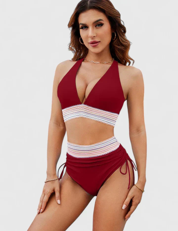 Women's High-Waisted Two-Piece Bikini Swimsuit Set
