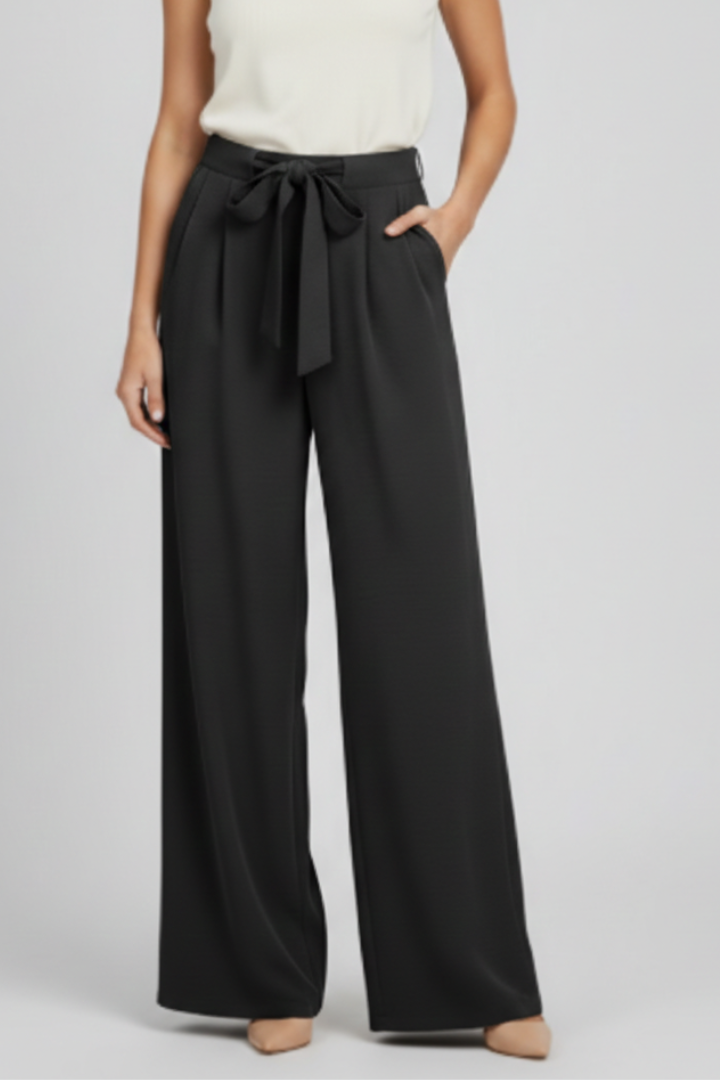 Women's Wide-Leg Drawstring-Waist Palazzo Trousers