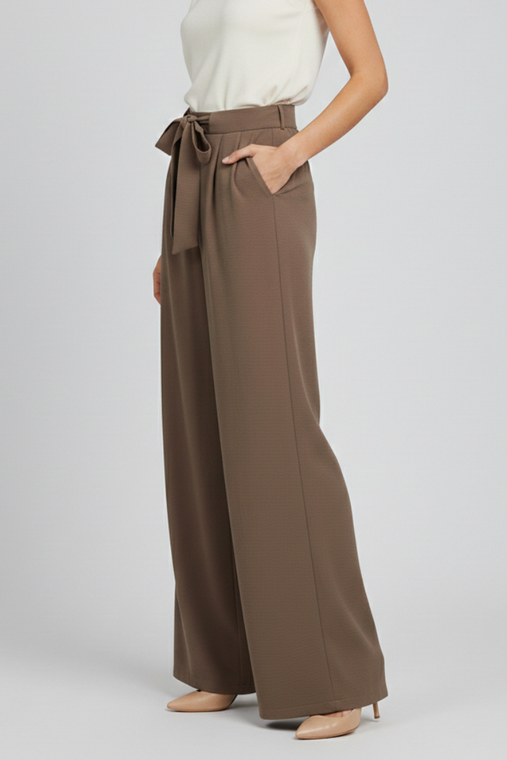Women's Wide-Leg Drawstring-Waist Palazzo Trousers