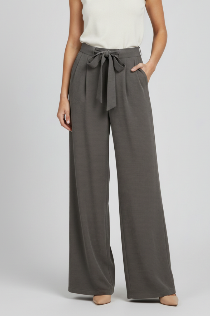 Women's Wide-Leg Drawstring-Waist Palazzo Trousers