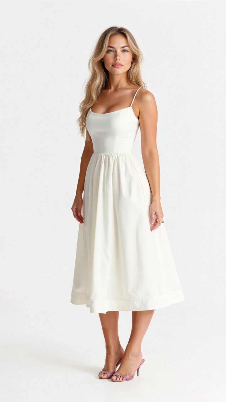Women's Ascot-Style A-Line Midi Dress