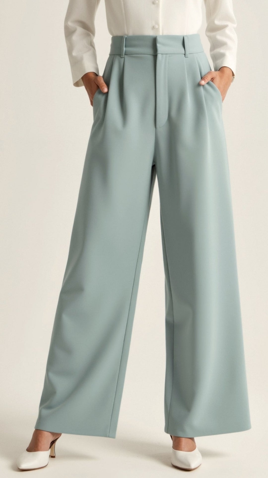 Women's High-Waisted Wide-Leg Trousers