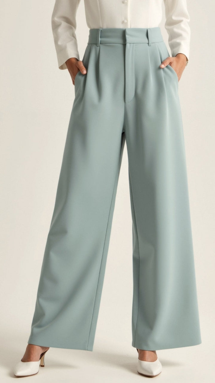 Women's High-Waisted Wide-Leg Trousers