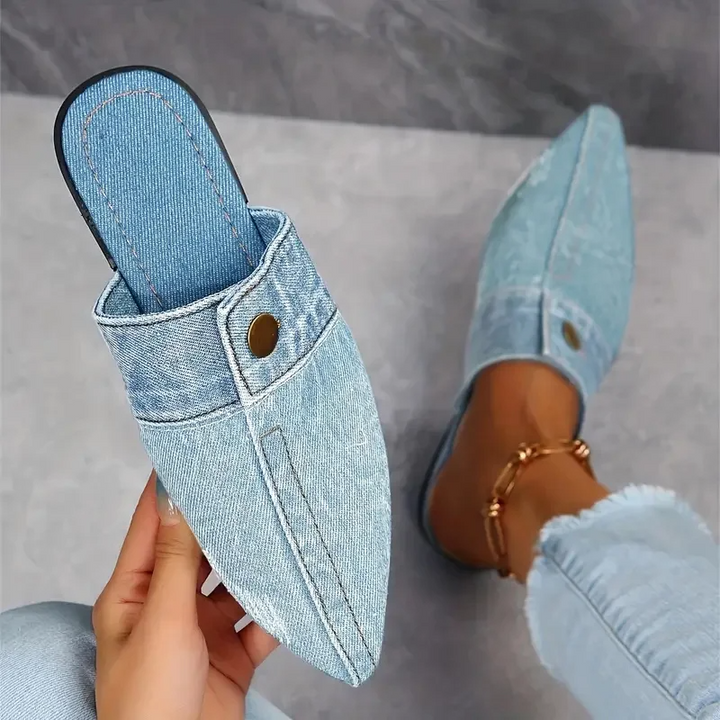 Women's Denim Mule Slide