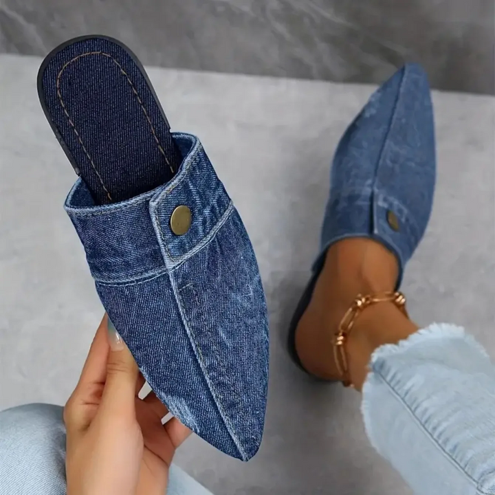 Women's Denim Mule Slide
