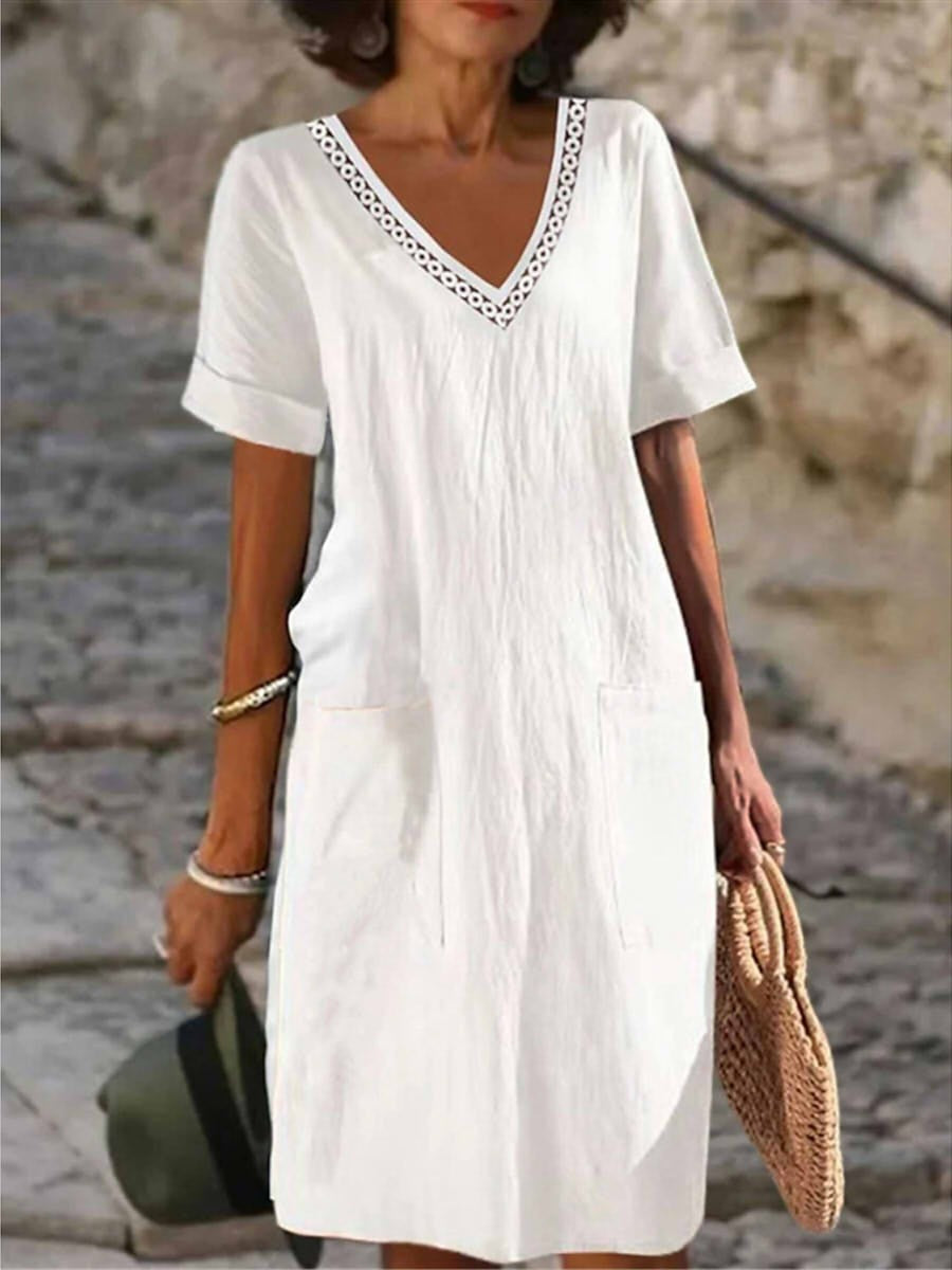 Women's Summer Straight V-Neck Dress