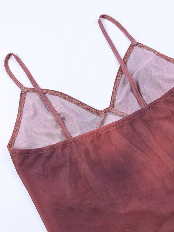 Women's Crisscross Mesh Crop Cami Top