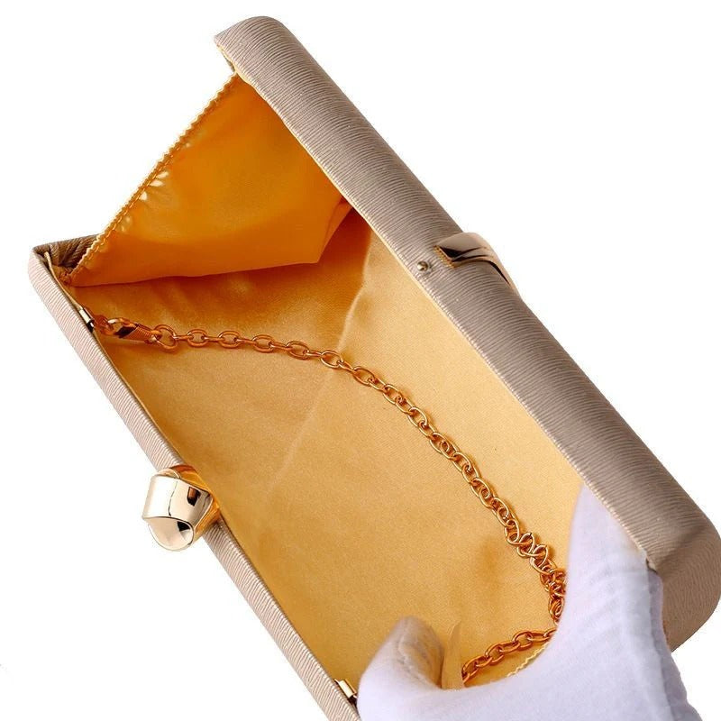 Women’s Structured Metallic Accent Clutch