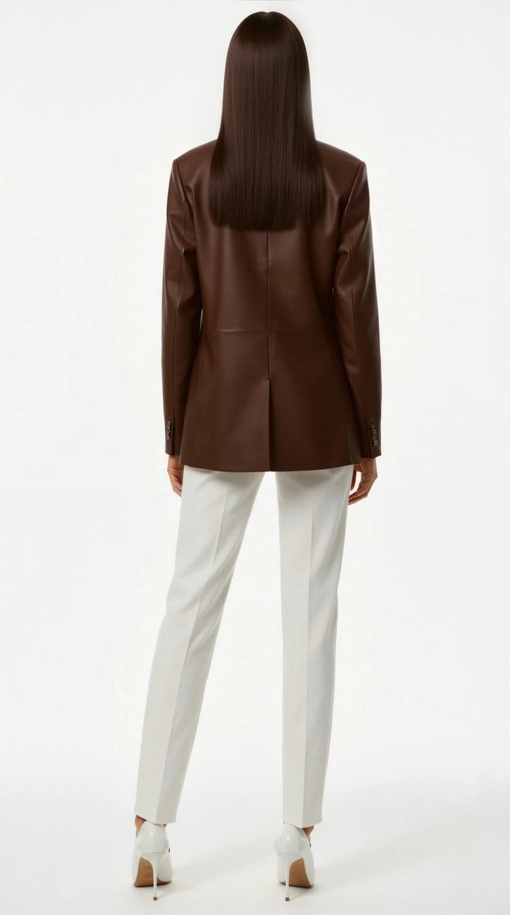 Women’s Rowan Faux Leather Tailored Blazer