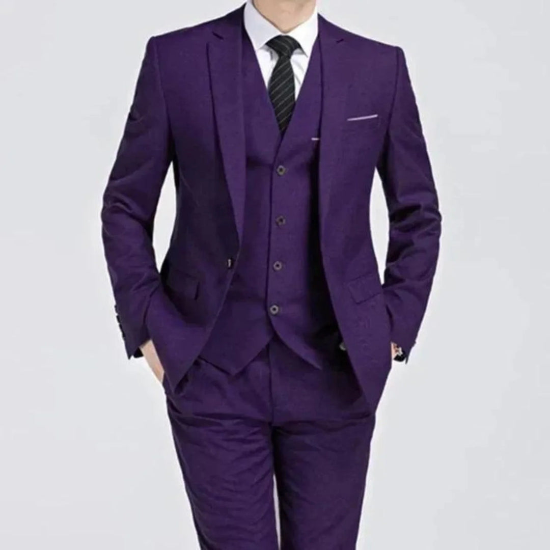 Men’s Dante 3-Piece Suit – Crimson Refined Edition