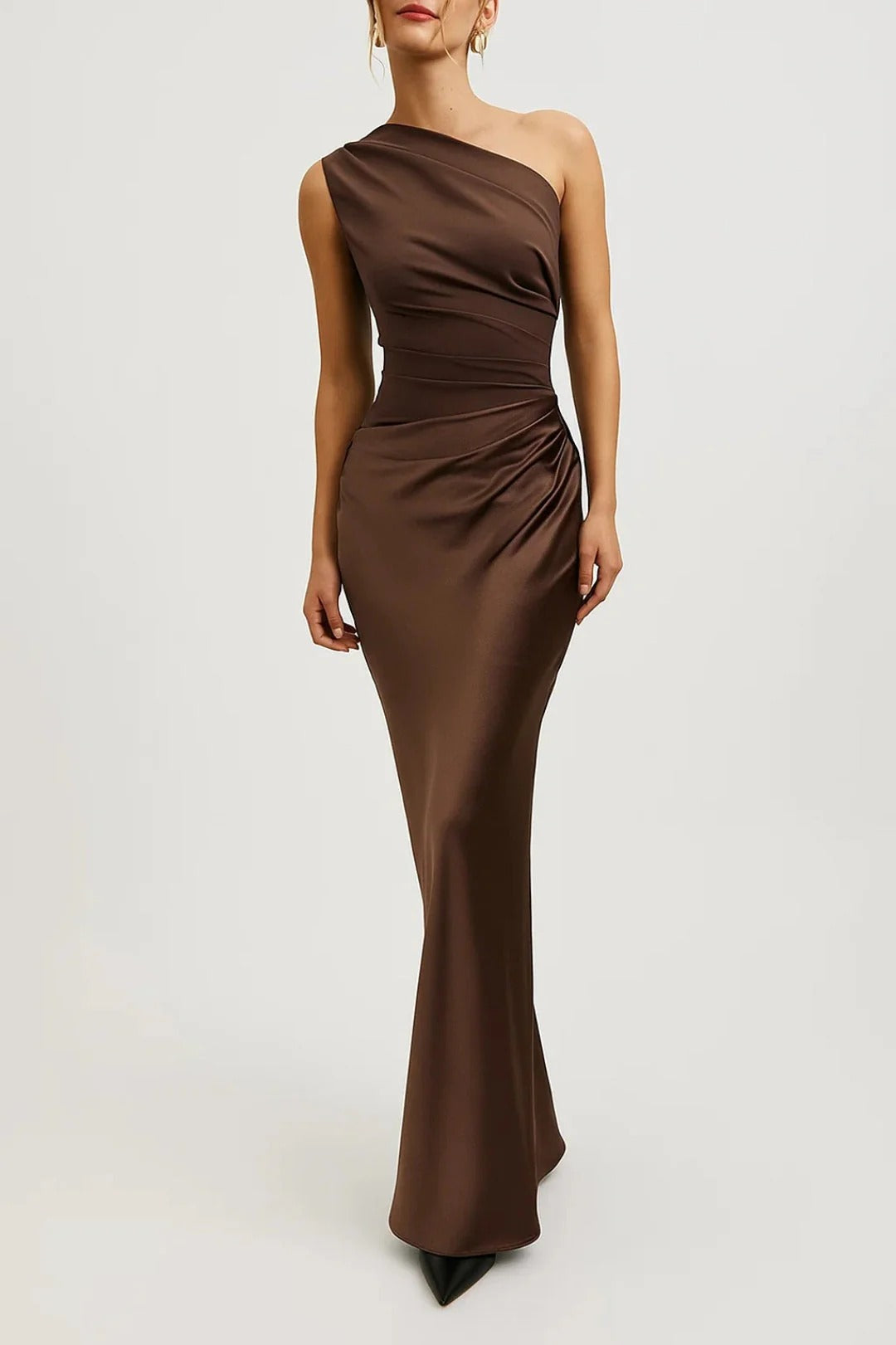 Women’s Aurelia One-Shoulder Satin Gown
