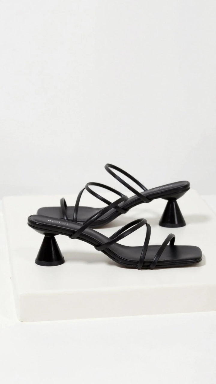 Women’s Aria Flared Heel Sandals – Multi-Strap Minimalist Heels
