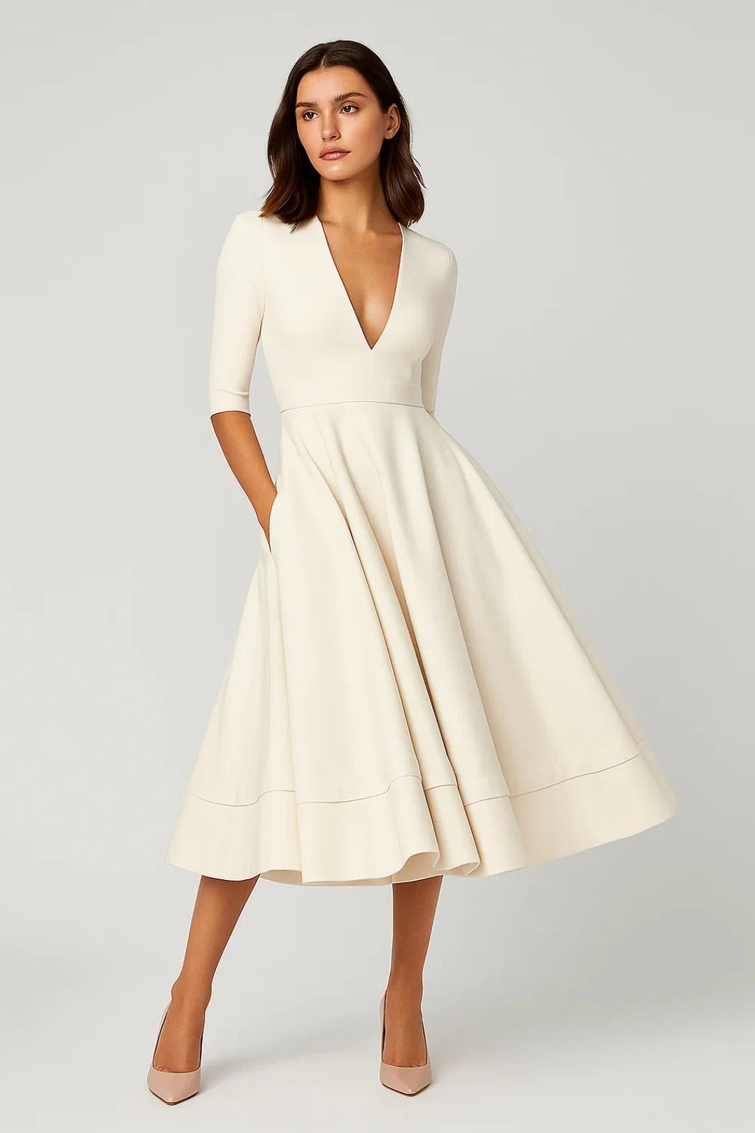Women’s Vivienne V-Neck Midi Dress