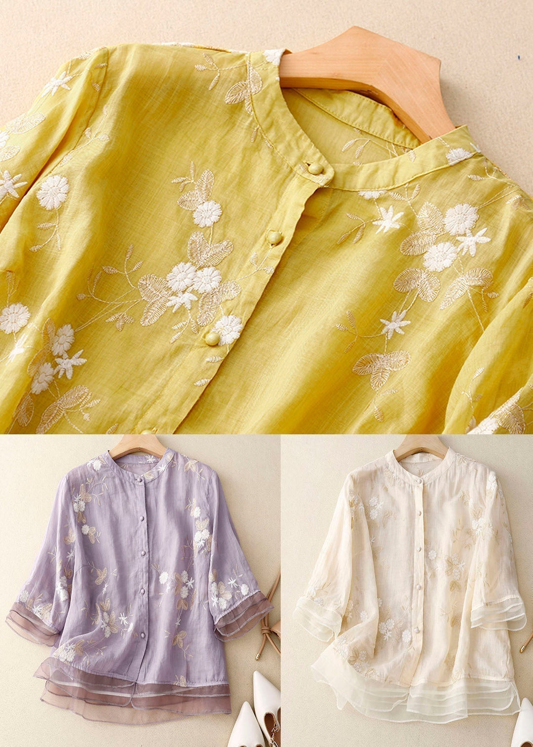 Women's Floral Button-Front Blouse