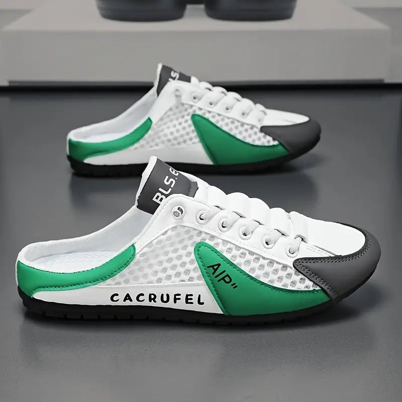 Men's Backless Lace-Up Half-Shoe Slip-On Sneaker Mules