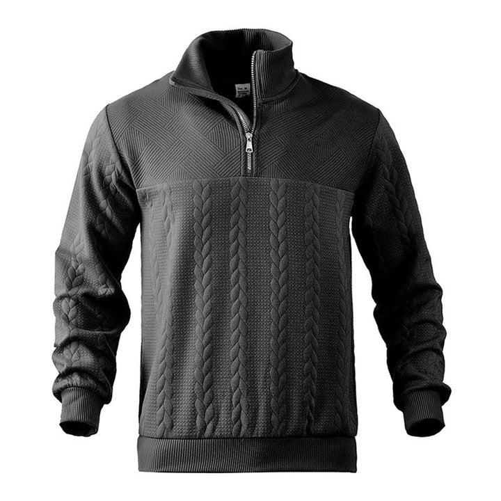 Men's Cable Knit Sweater Quarter-Zip Pullover