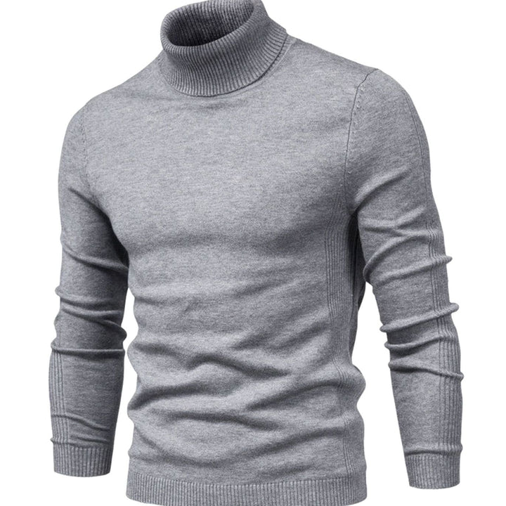 Men's Casual Turtleneck Slim-Fit Knit Sweater - Gray