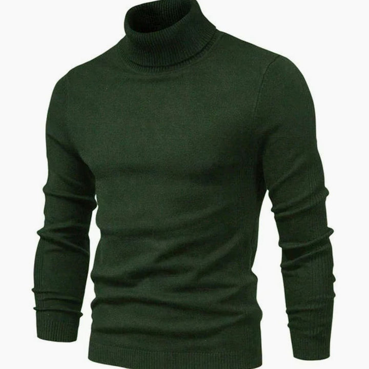 Men's Casual Turtleneck Slim-Fit Knit Sweater - Green