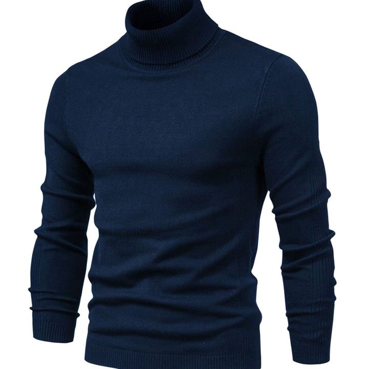 Men's Casual Turtleneck Slim-Fit Knit Sweater - Royal Blue