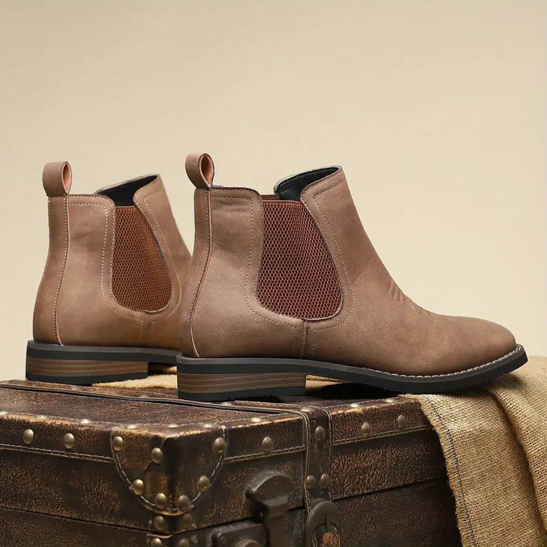 Men's Chelsea Slip-On Western-Stitch Ankle Boots