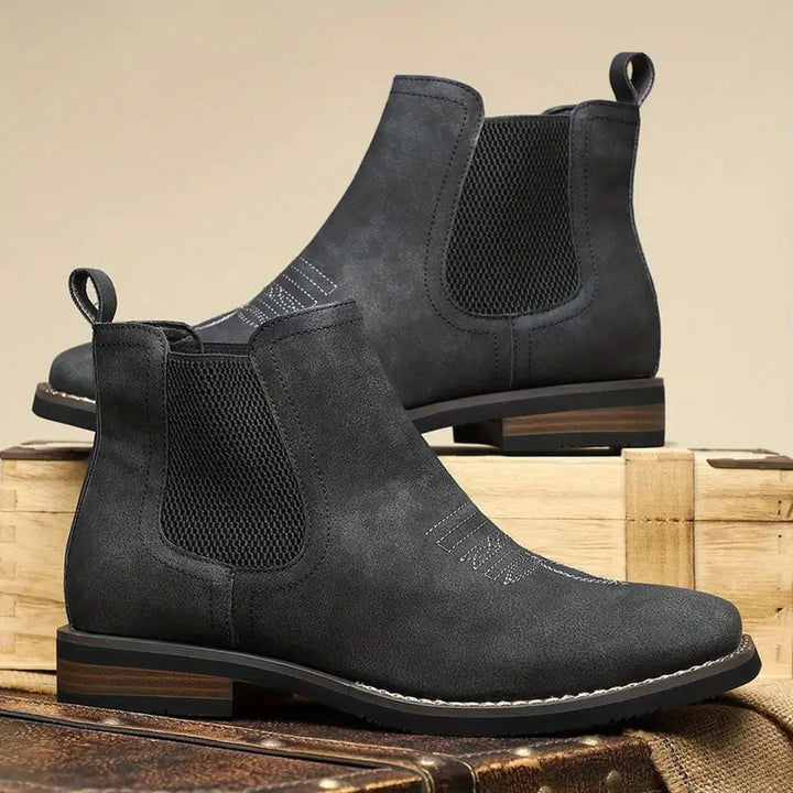 Men's Chelsea Slip-On Western-Stitch Ankle Boots