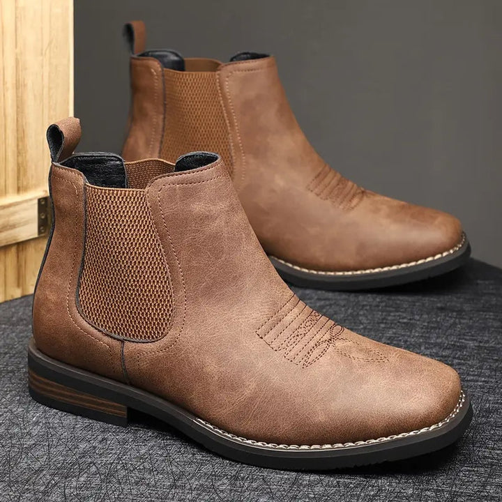 Men's Chelsea Slip-On Western-Stitch Ankle Boots