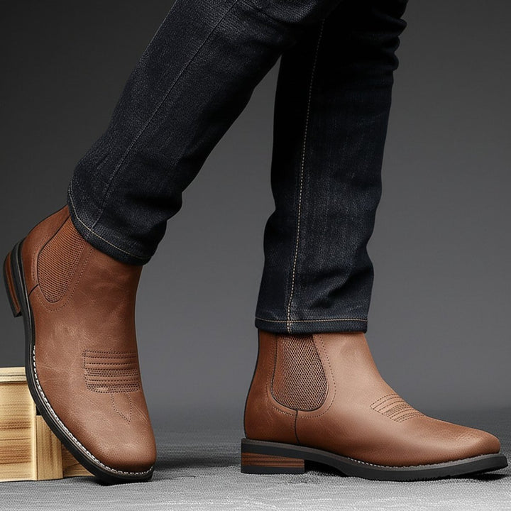 Men's Chelsea Slip-On Western-Stitch Ankle Boots