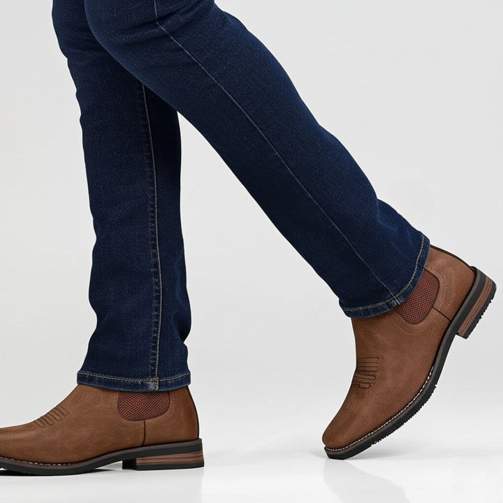 Men's Chelsea Slip-On Western-Stitch Ankle Boots