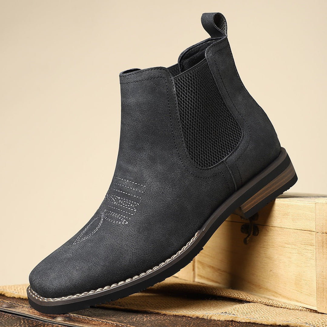 Men's Chelsea Slip-On Western-Stitch Ankle Boots