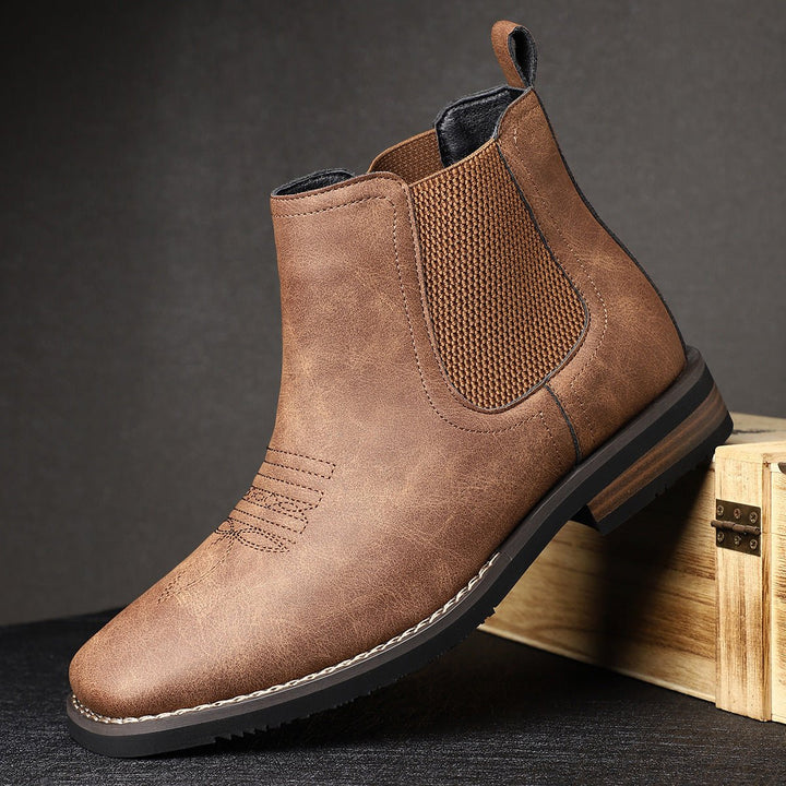 Men's Chelsea Slip-On Western-Stitch Ankle Boots