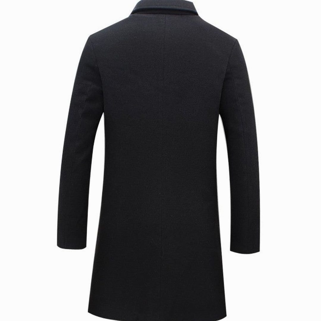 Men's Cold Weather Wool-Blend Tailored Long Trench Coat