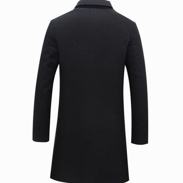 Men's Cold Weather Wool-Blend Tailored Long Trench Coat