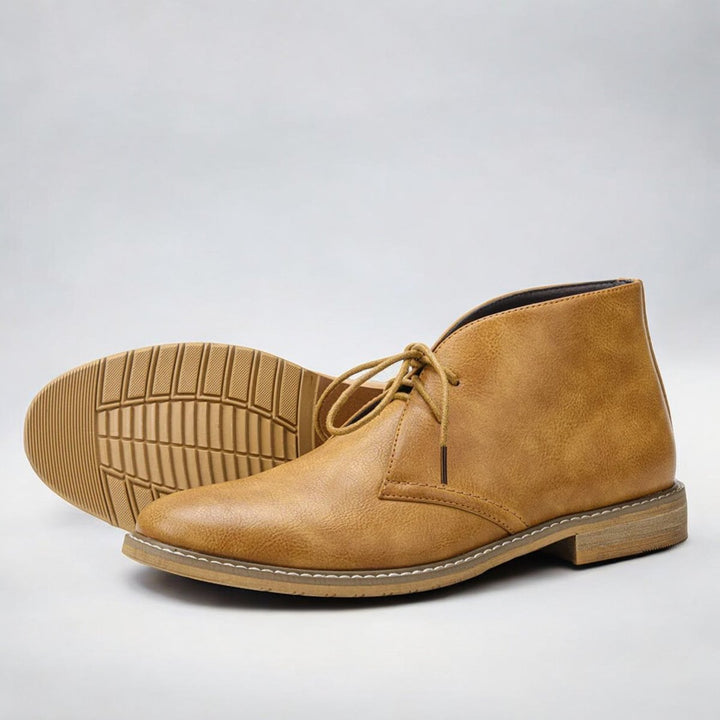 Men's Lace-Up Chukka Boots Faux Leather Ankle